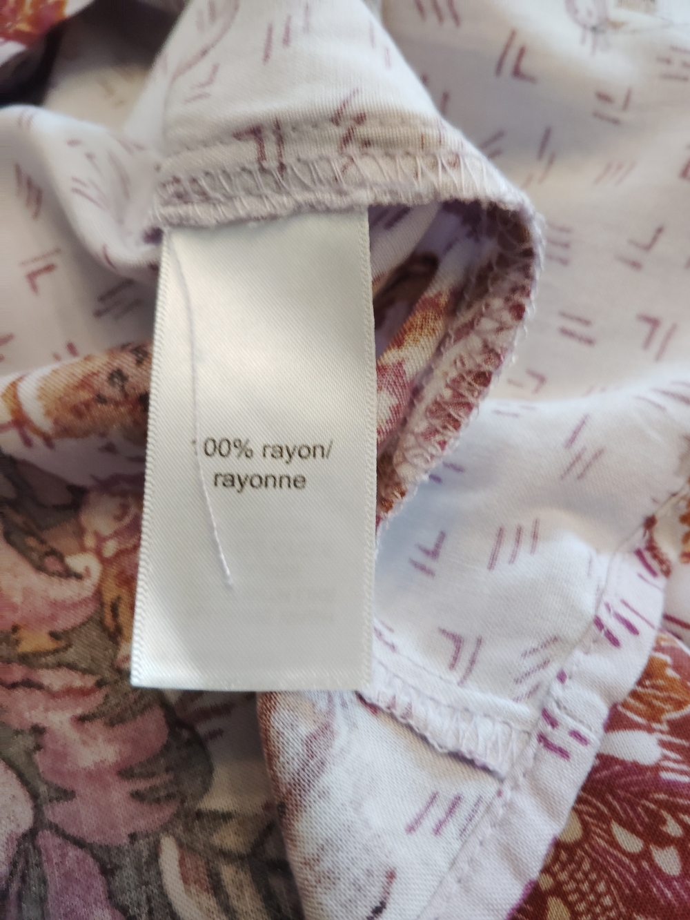 Maurices Floral Boho Peasant Blouse Medium Light Lavender Top EUC - Picture 5 of 5